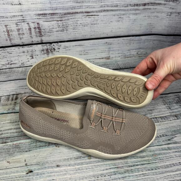 Skechers Newbury Air-Cooled Memory Foam Slip-On Shoes Taupe 9 - Picture 5 of 5